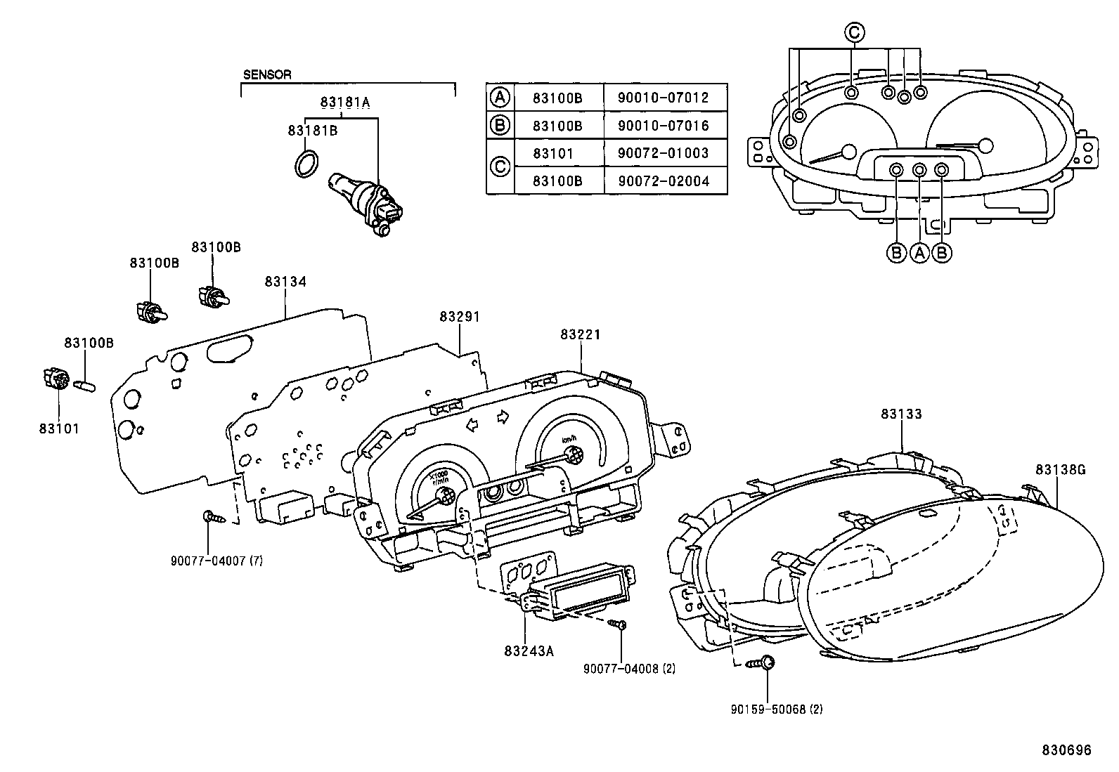 83841-52040 CASE, COMBINATION METER product image