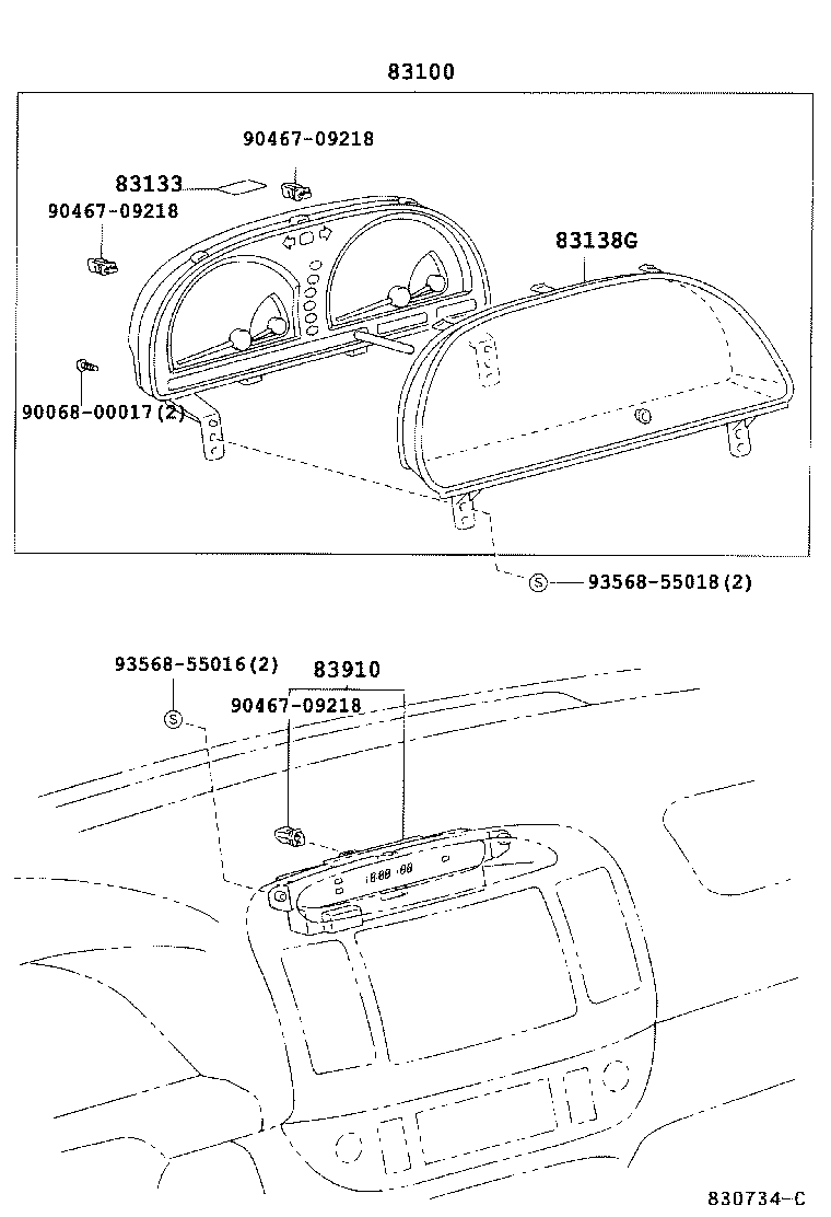 Toyota 83800-0W182 METER ASSY, COMBINATION