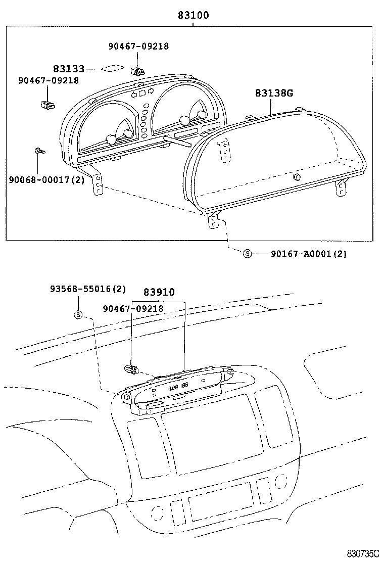 Toyota 83800-06D50 METER ASSY, COMBINATION