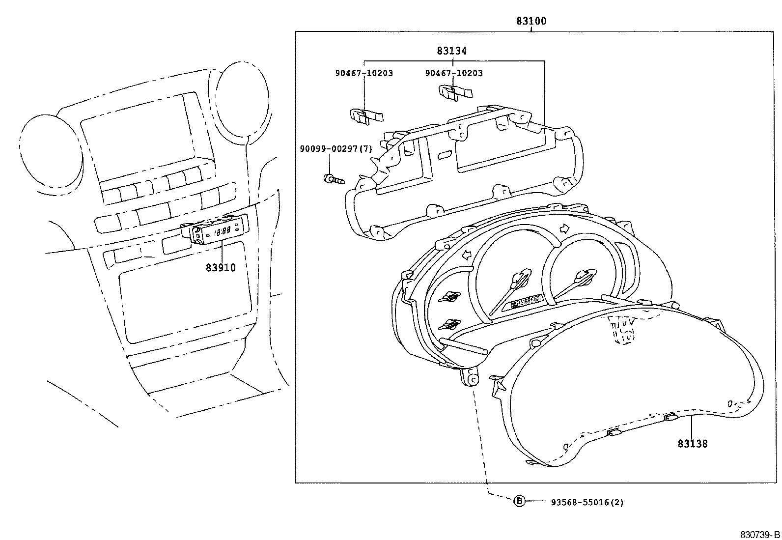 83852-22390 GLASS, SPEEDOMETER product image