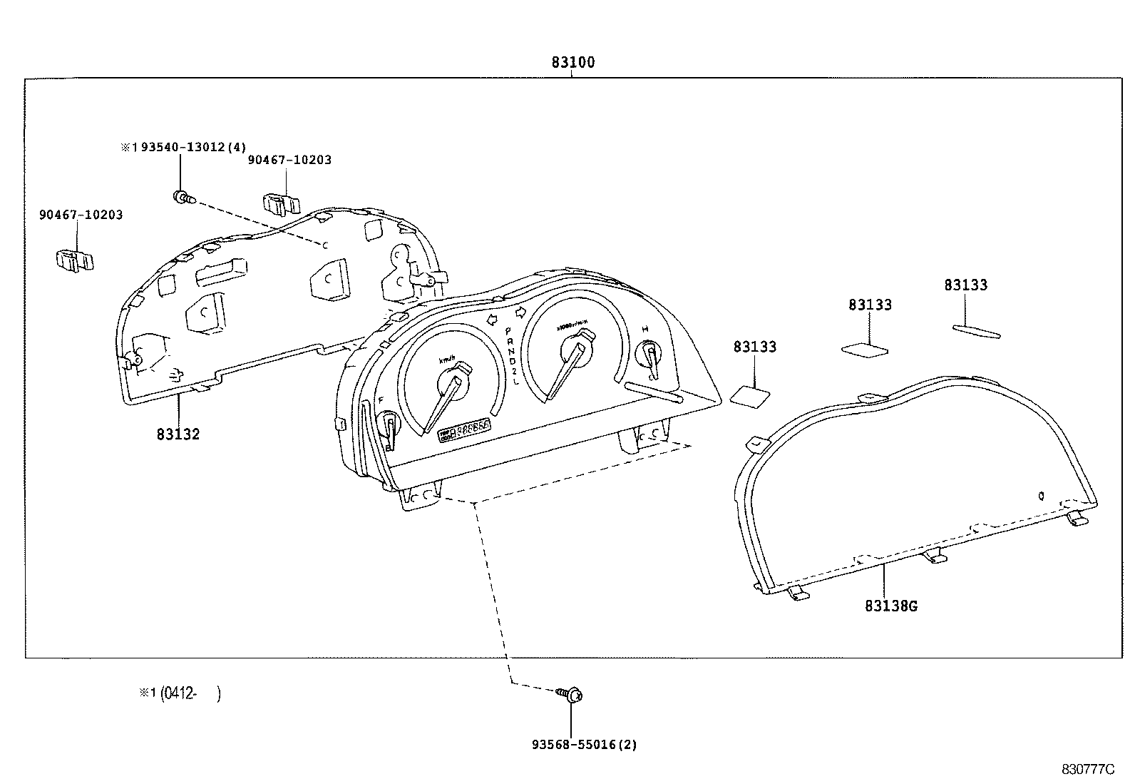 83852-2B280 GLASS, COMBINATION METER product image