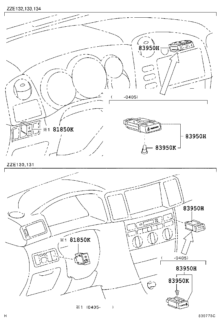 Toyota 83950-02030 LAMP ASSY, PASSENGER SEAT BELT WARNING