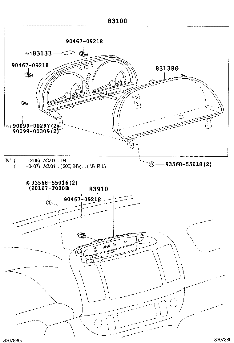 83852-06780 GLASS, COMBINATION METER product image