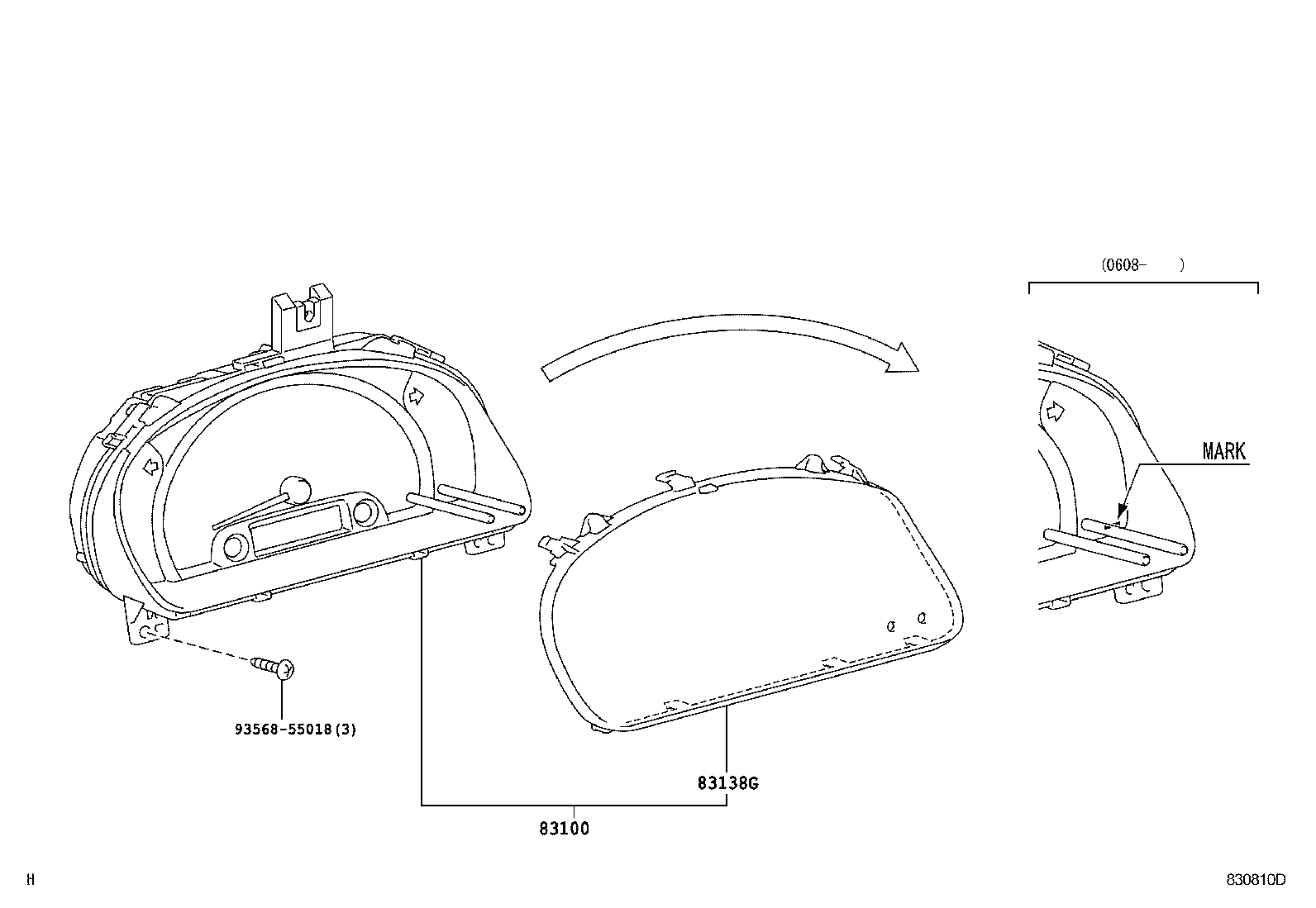 83852-52780 GLASS, COMBINATION METER product image