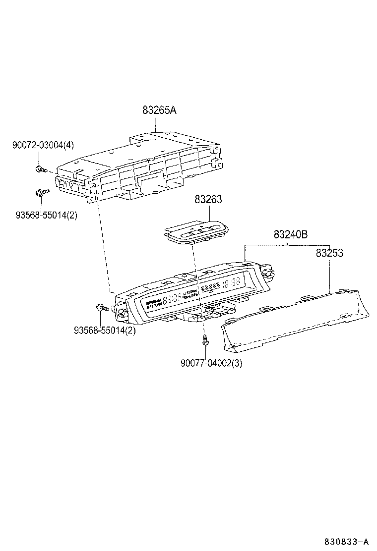 Toyota 83821-6D040 COVER, COMBINATION METER, NO.1