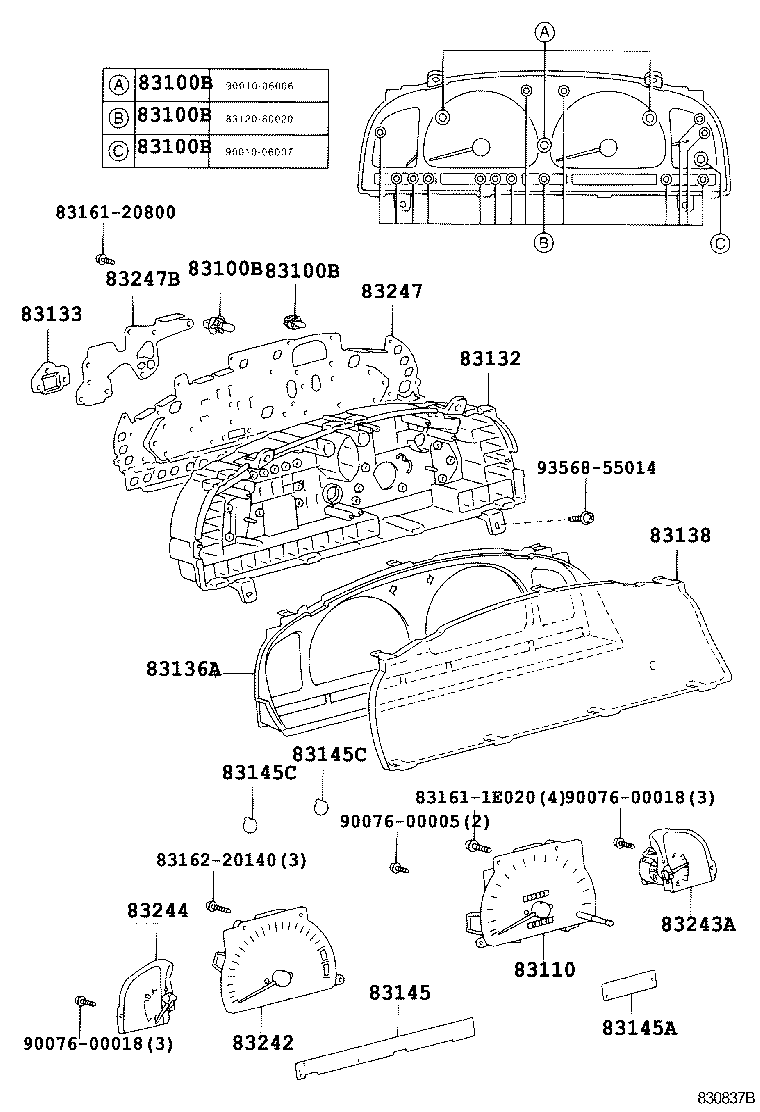 83841-35490 CASE, COMBINATION METER product image