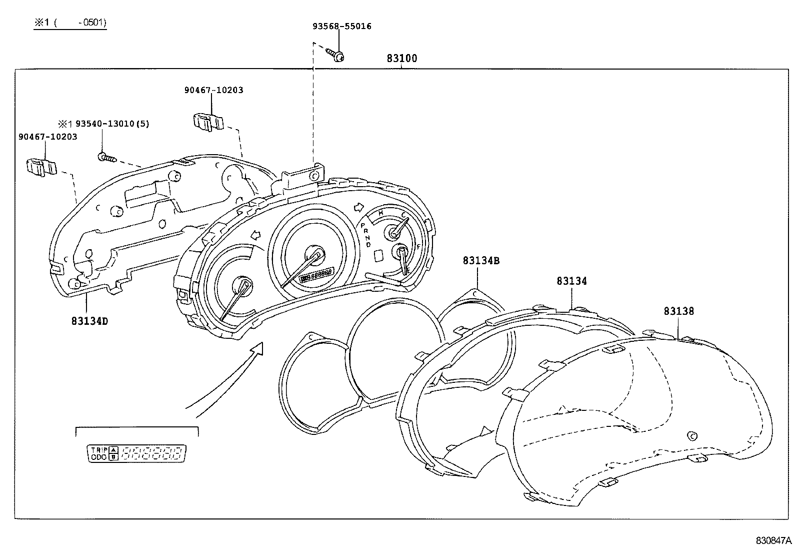 83852-21300 GLASS, SPEEDOMETER product image