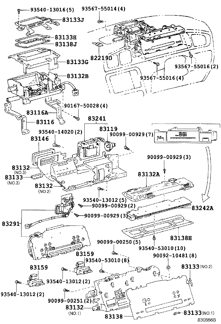 83132-3F130 CASE, COMBINATION METER product image
