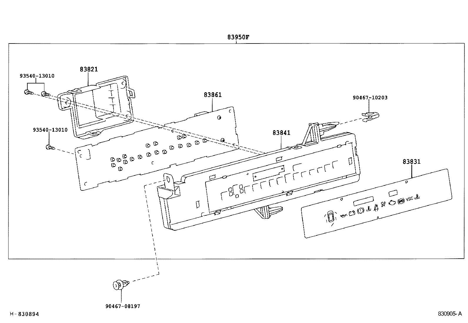83822-46050 COVER, COMBINATION METER, NO.2 product image