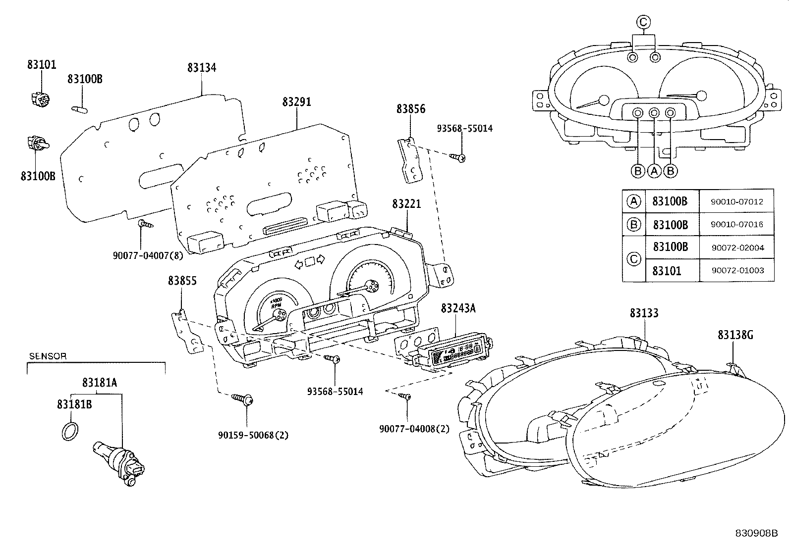 83841-52040 CASE, COMBINATION METER product image