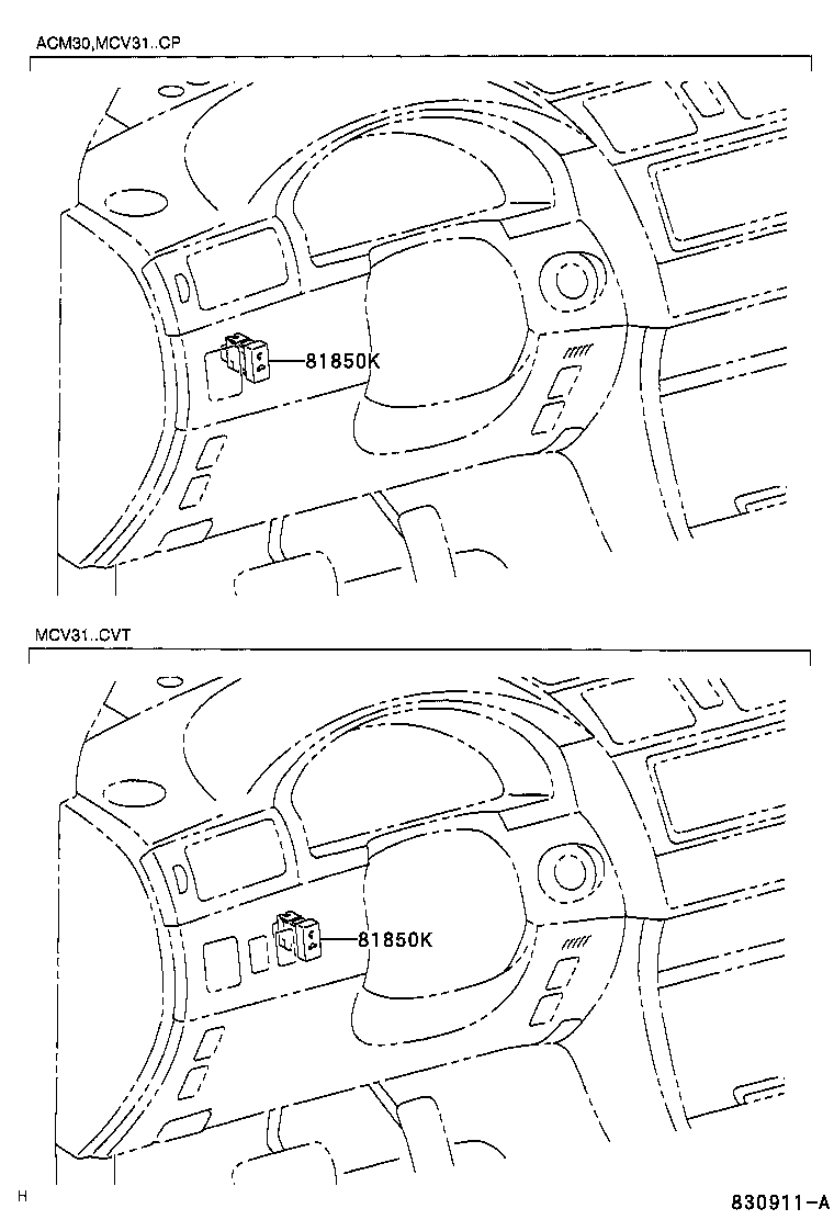 Toyota 81850-48020 LAMP ASSY, SECURITY INDICATOR