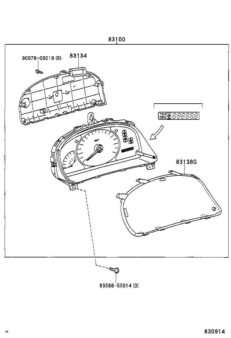 83821-58130 COVER, COMBINATION METER, NO.1 product image