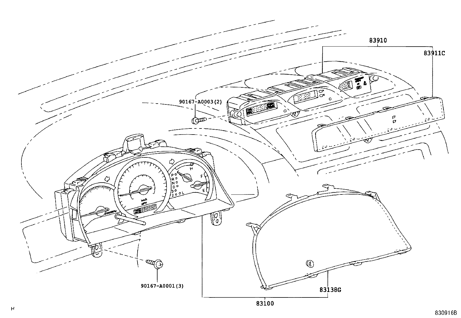 Toyota 83800-AA080 METER ASSY, COMBINATION