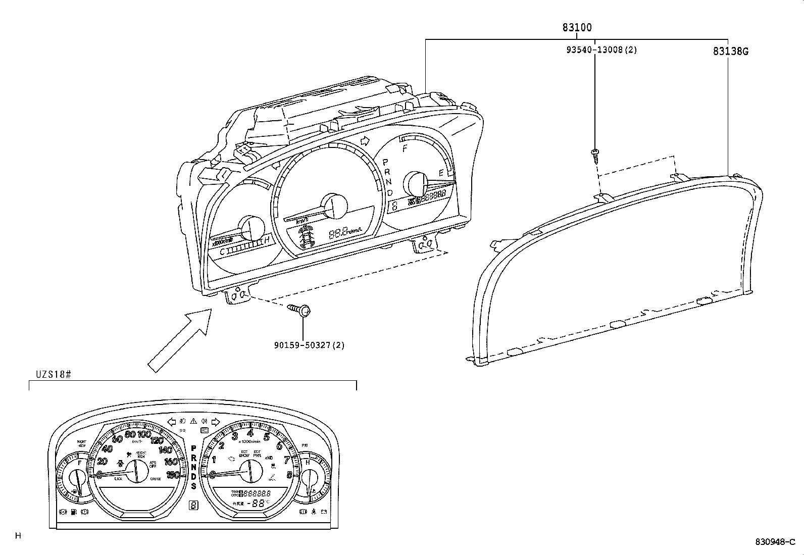 83141-30060 COMPUTER, COMBINATION METER MIRROR product image