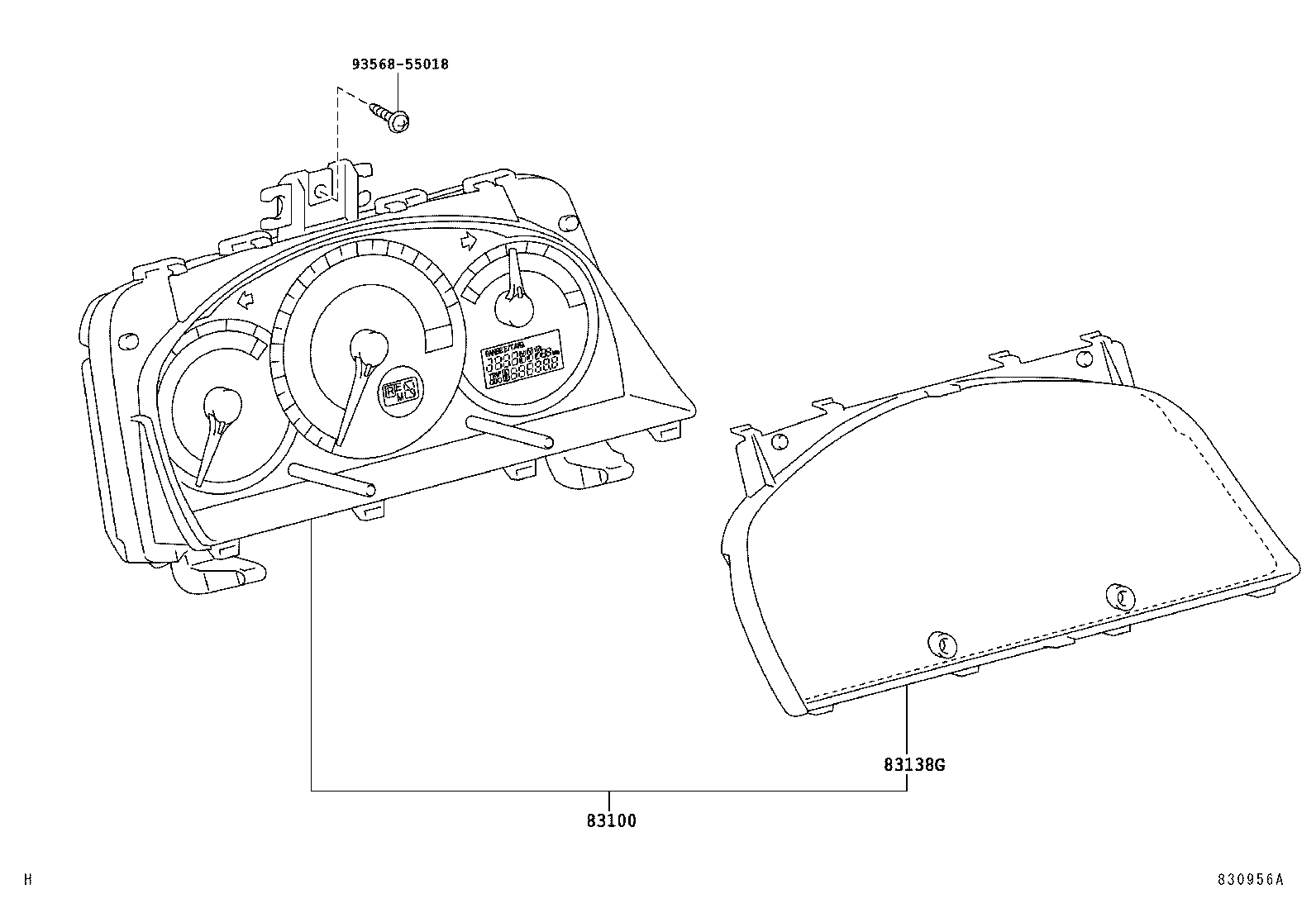 83852-0F010 GLASS, COMBINATION METER product image