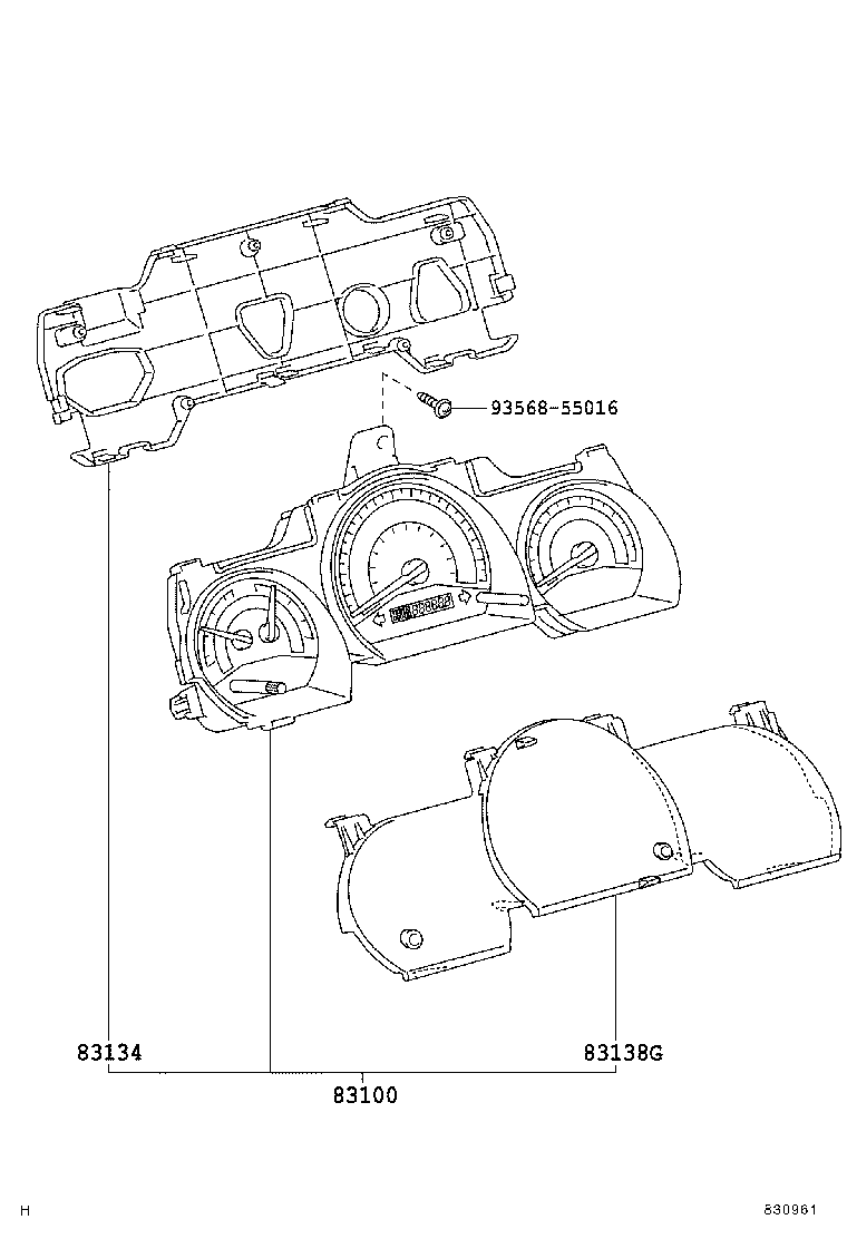 83852-21160 GLASS, COMBINATION METER product image
