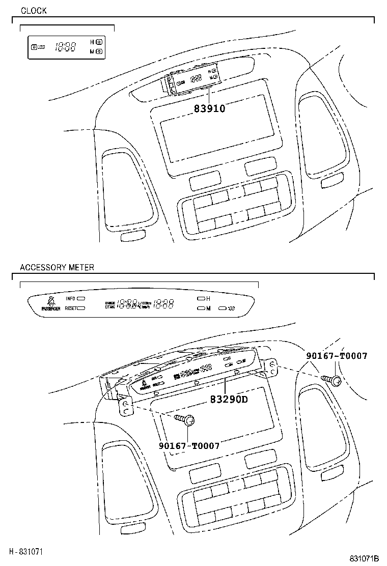 Toyota 83800-0K080 METER ASSY, COMBINATION