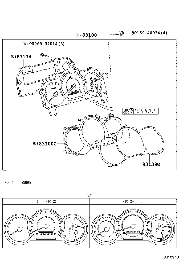 Toyota 83852-04F00 GLASS, COMBINATION METER