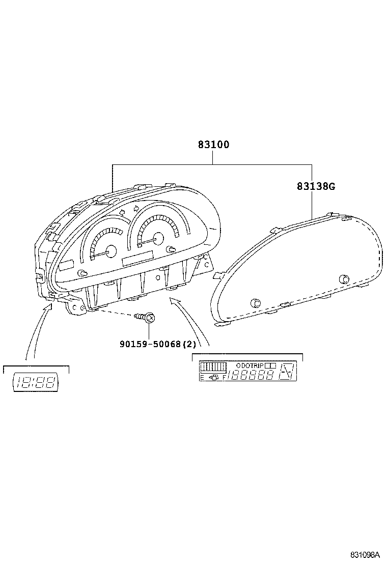 83852-5C010 GLASS, COMBINATION METER product image