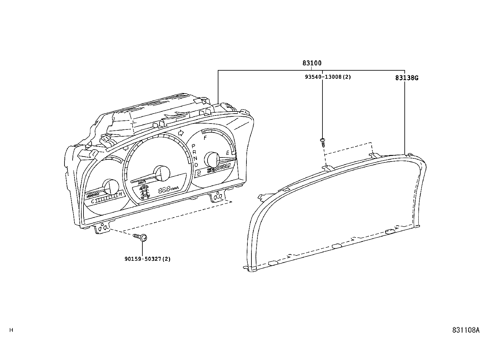 83852-30A00 GLASS, COMBINATION METER product image
