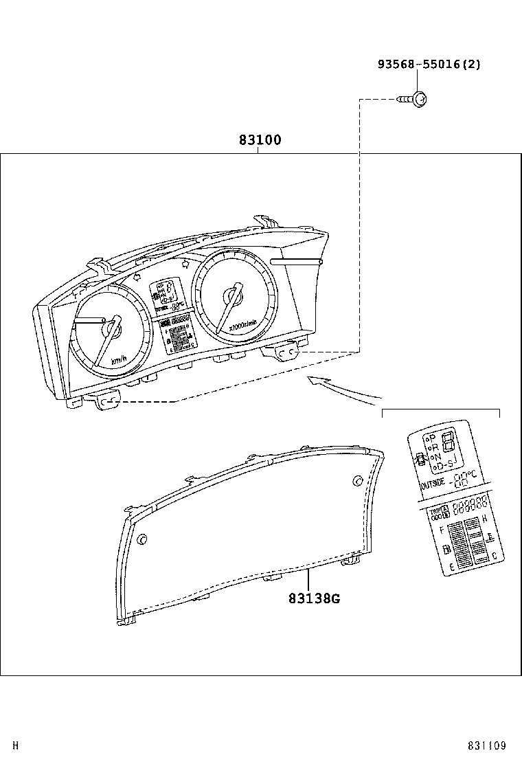 83852-22680 GLASS, COMBINATION METER product image