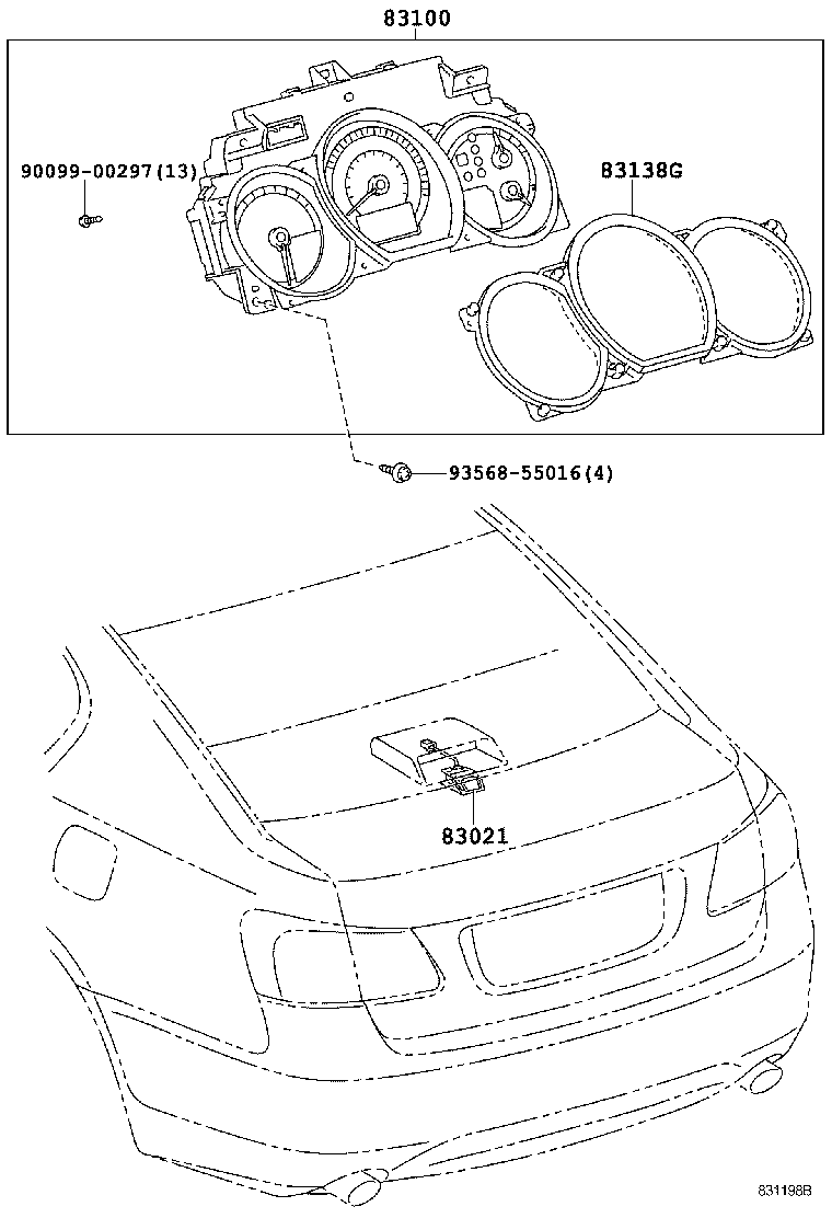 Toyota 83800-30L60 METER ASSY, COMBINATION