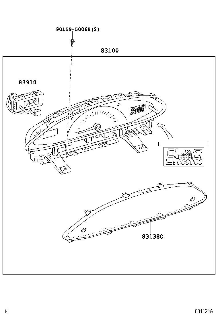 Toyota 83800-52B80 METER ASSY, COMBINATION