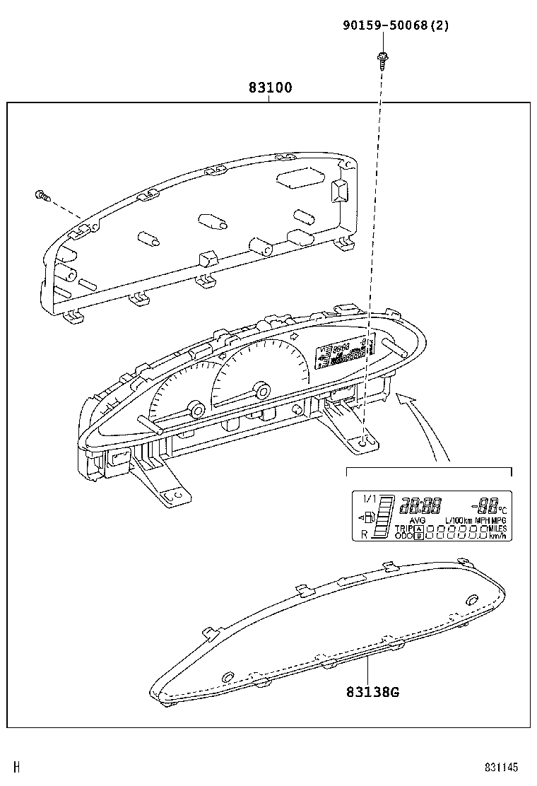 83852-52A71 GLASS, COMBINATION METER product image