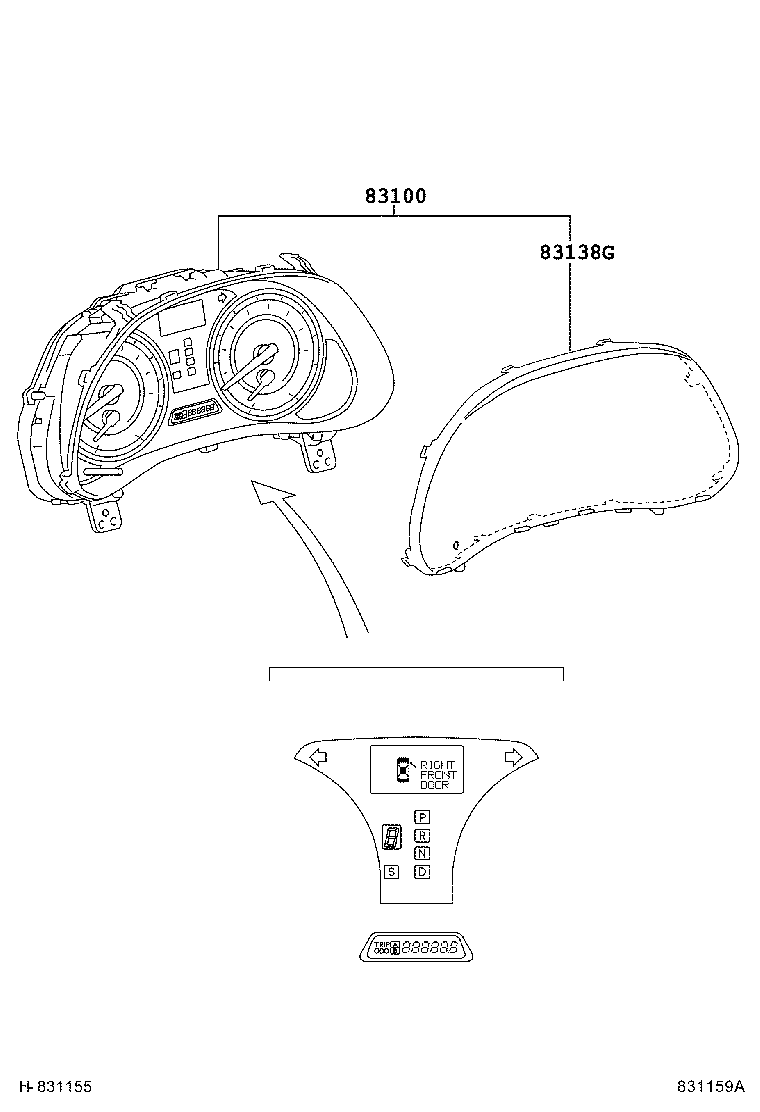 Toyota 83800-53863 METER ASSY, COMBINATION