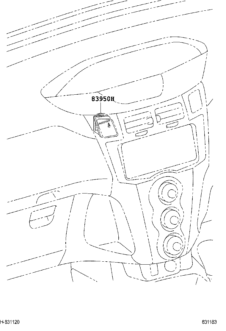 83950-0D020 LAMP ASSY, PASSENGER SEAT BELT WARNING product image