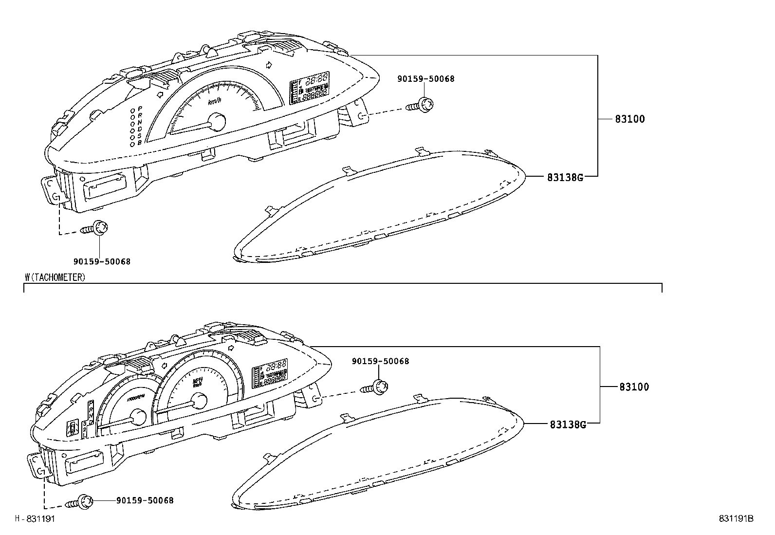 Toyota 83800-52F01 METER ASSY, COMBINATION