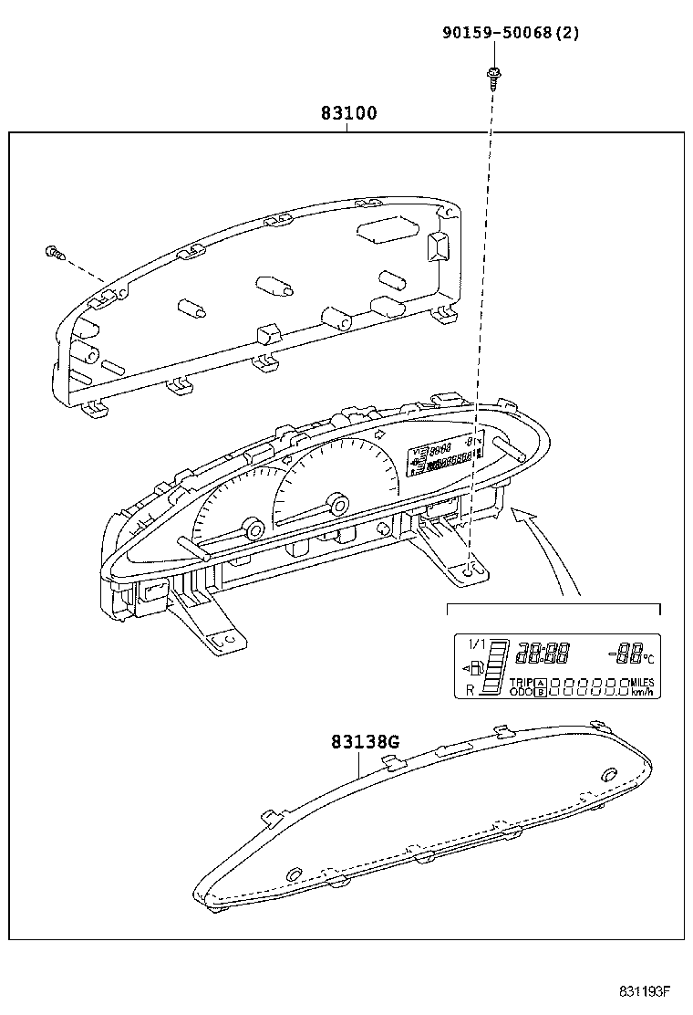 83852-0DB30 GLASS, COMBINATION METER product image