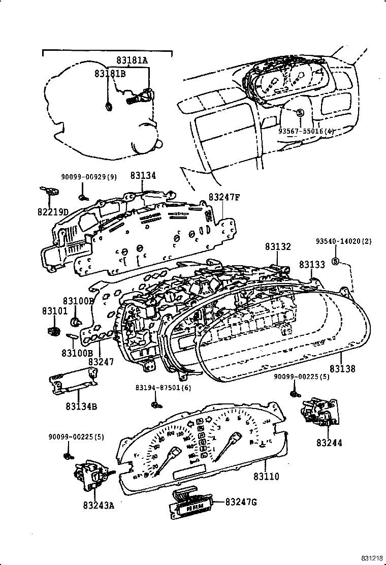 83132-33190 CASE, COMBINATION METER product image