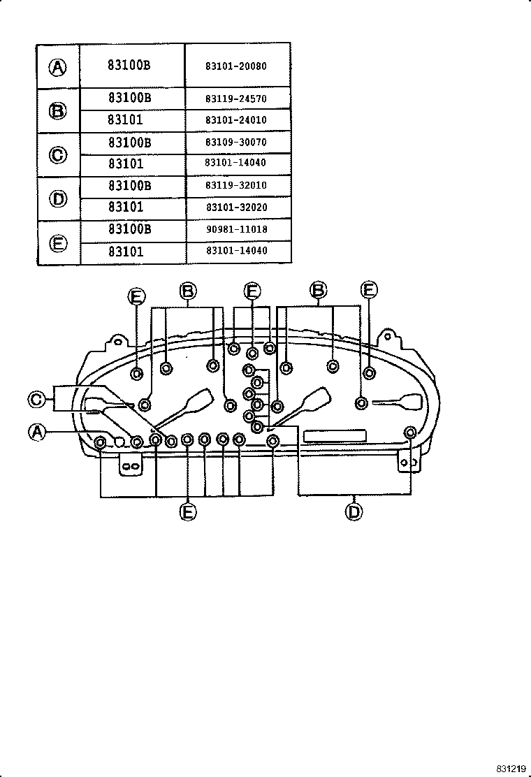 83132-33190 CASE, COMBINATION METER product image