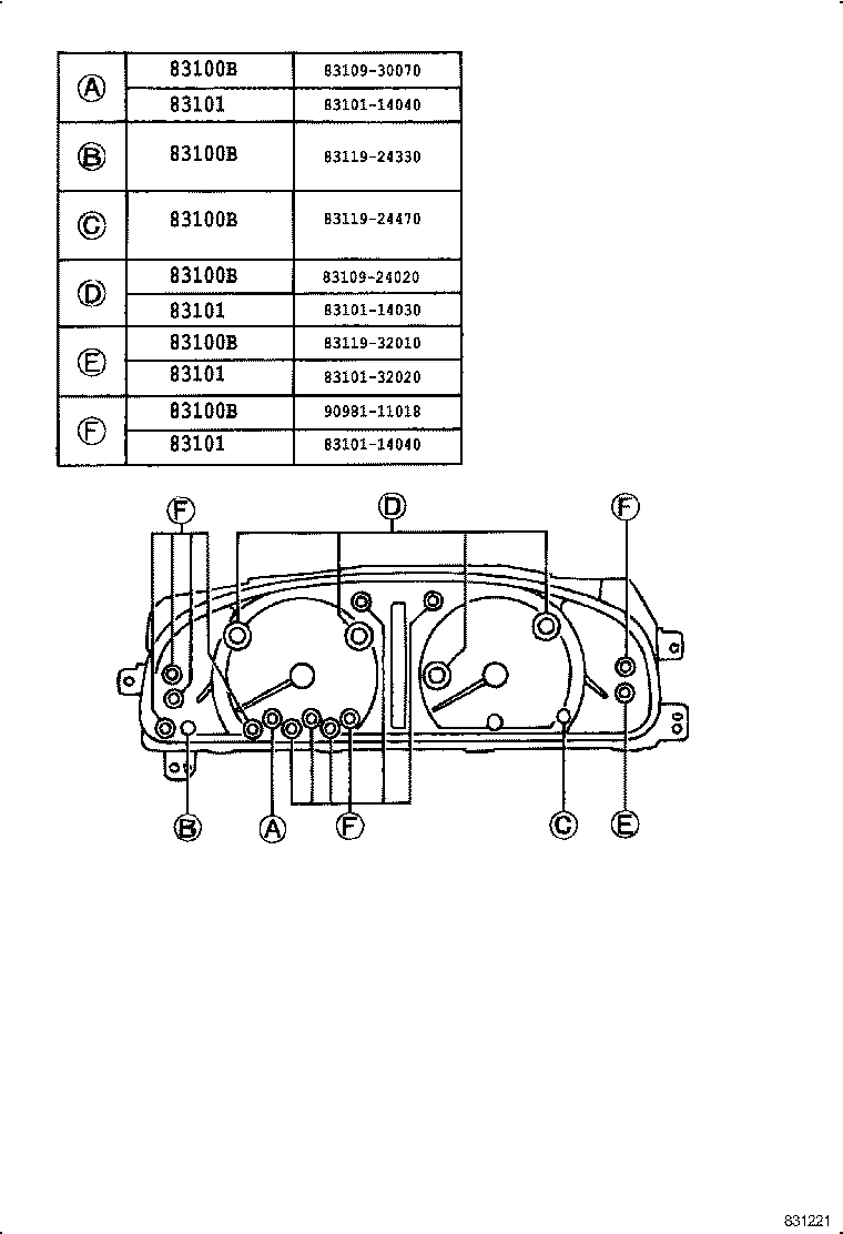 83110-33080 SPEEDOMETER ASSY product image