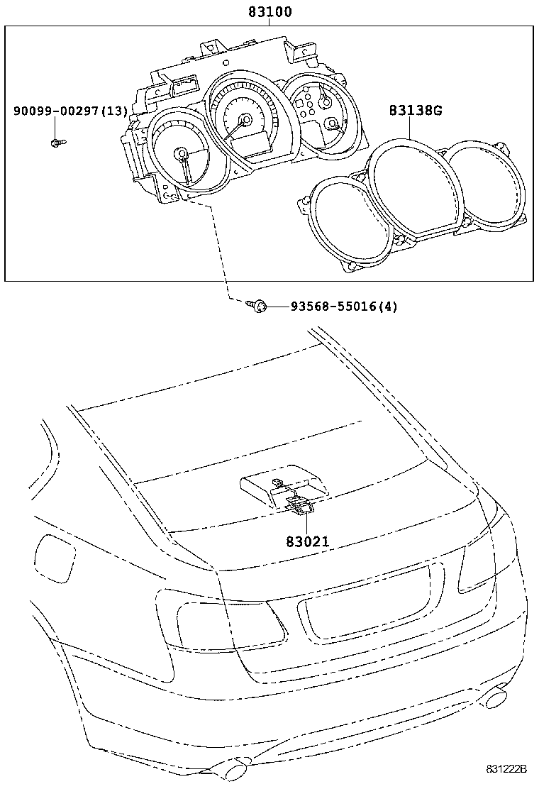 Toyota 83800-30Z01 METER ASSY, COMBINATION