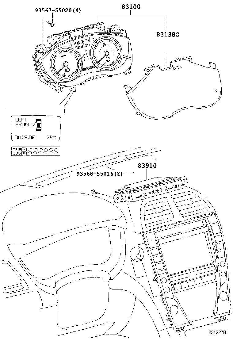 Toyota 83800-33J30 METER ASSY, COMBINATION
