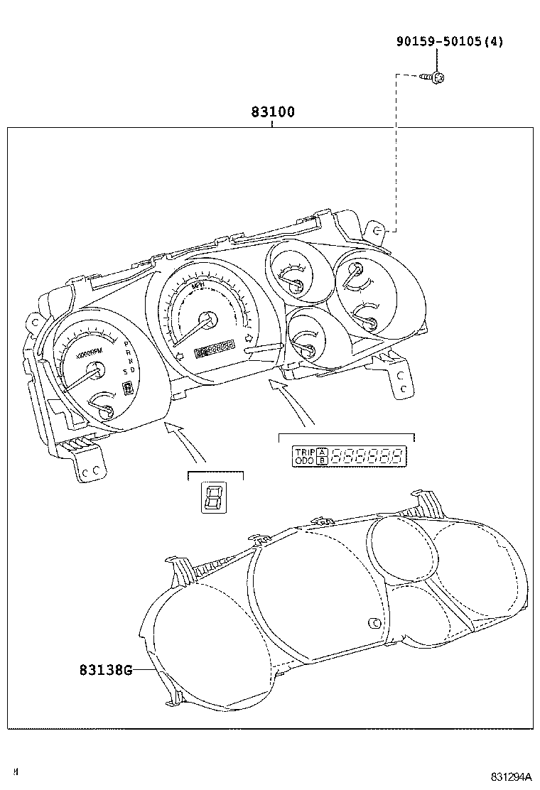 Toyota 83800-0CD22 METER ASSY, COMBINATION