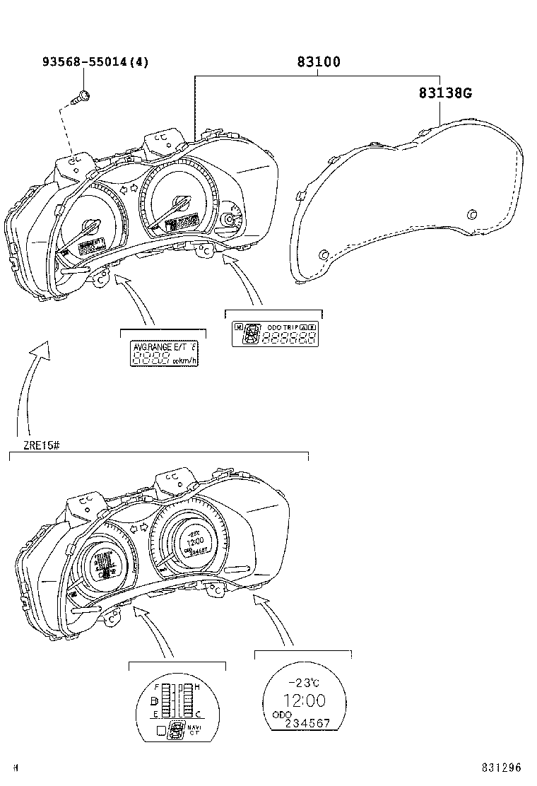 83852-12F40 GLASS, COMBINATION METER product image