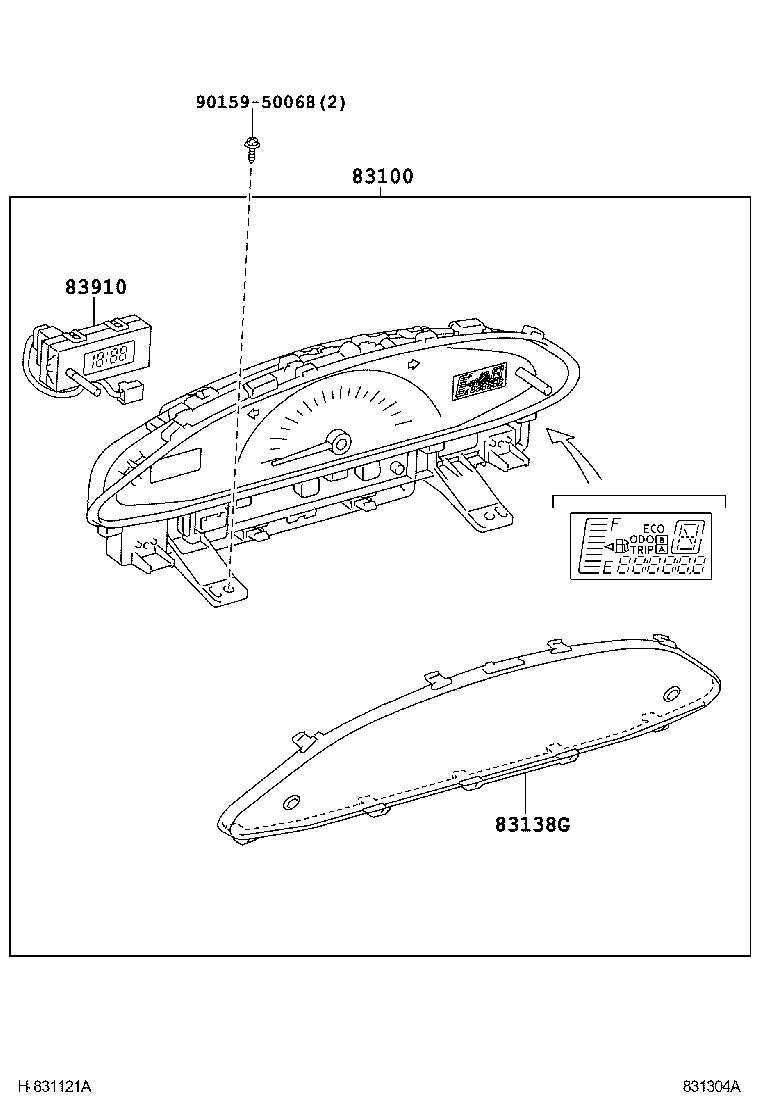 83852-0DB30 GLASS, COMBINATION METER product image