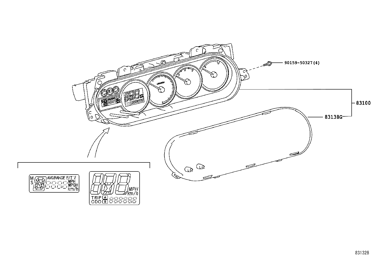 Toyota 83800-12M10 METER ASSY, COMBINATION