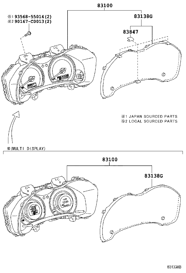 83852-02N70 GLASS, COMBINATION METER product image