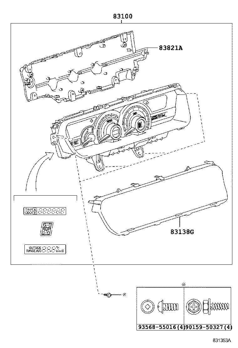 83852-28E40 GLASS, COMBINATION METER product image