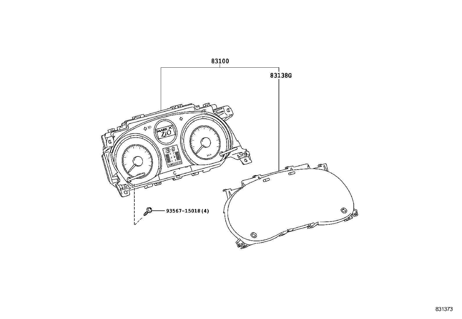 83852-72010 GLASS, COMBINATION METER product image