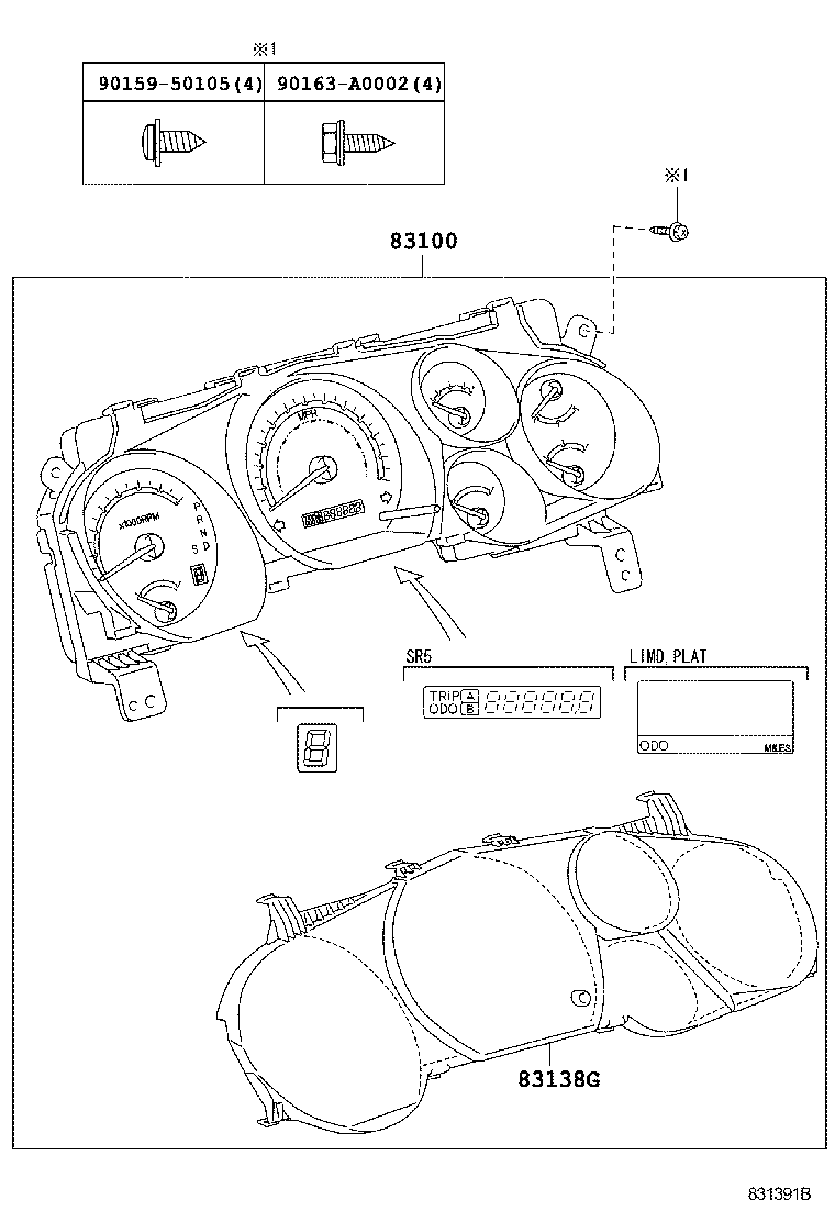 Toyota 83852-0CU70 GLASS, COMBINATION METER