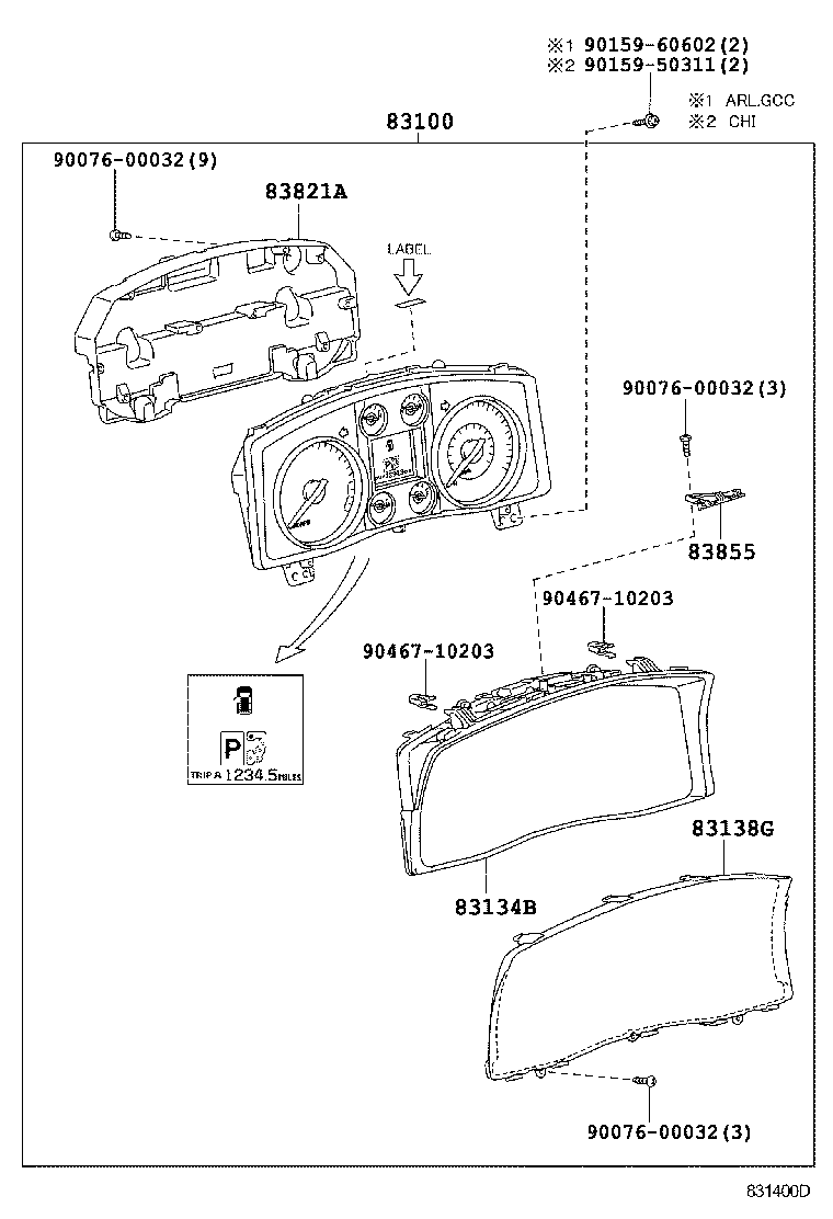 83108-60020 MIRROR SUB-ASSY, METER product image