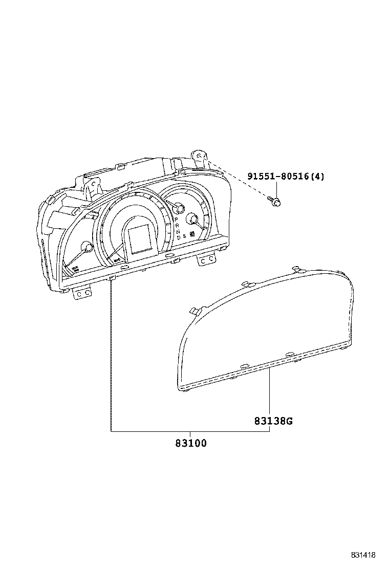 83852-30A70 GLASS, COMBINATION METER product image