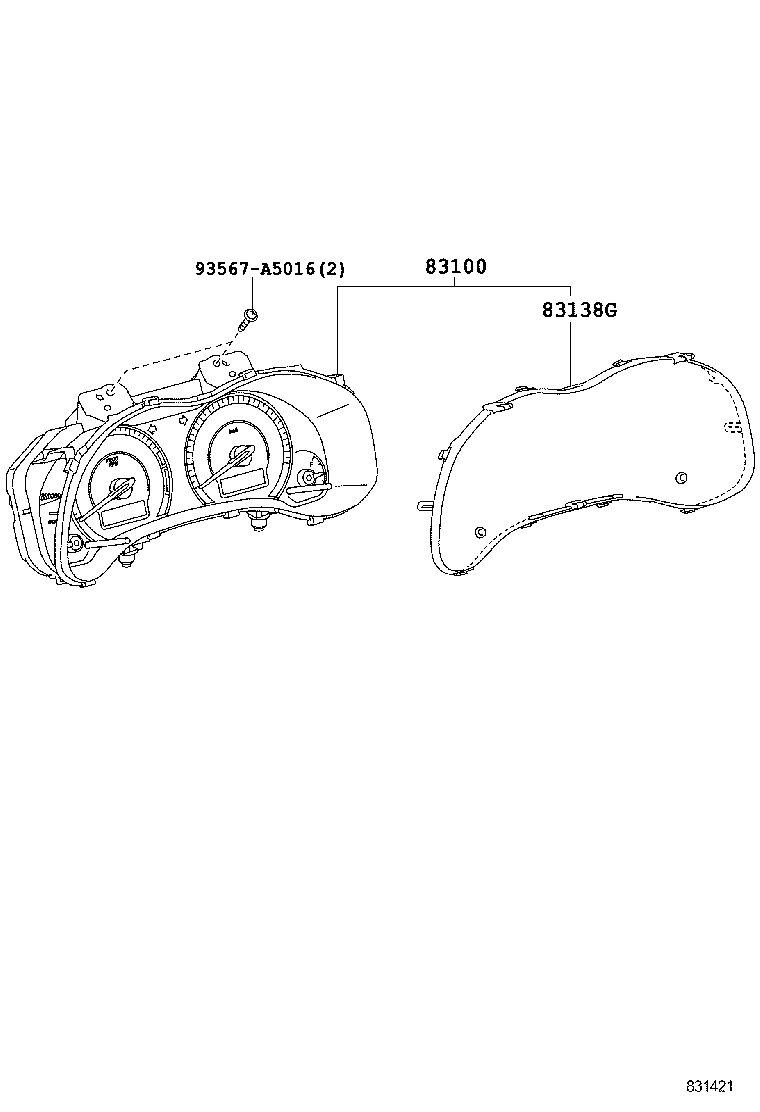 83852-02Y10 GLASS, COMBINATION METER product image