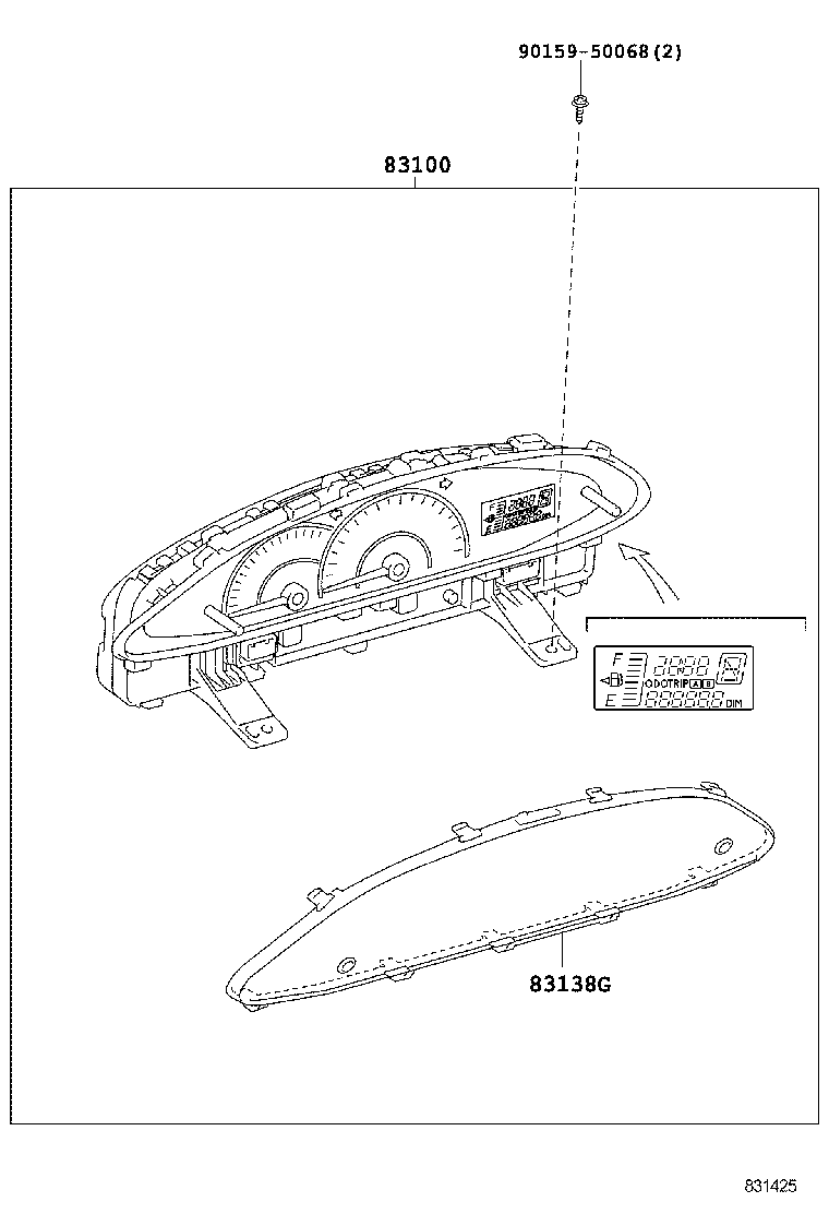 83852-0DF20 GLASS, COMBINATION METER product image