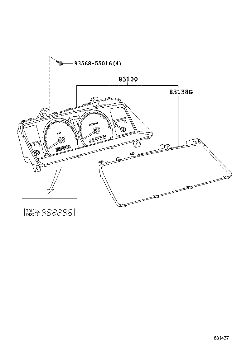 83841-43750 CASE, COMBINATION METER product image